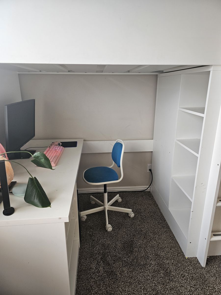 SMASTAD loft bed with desk