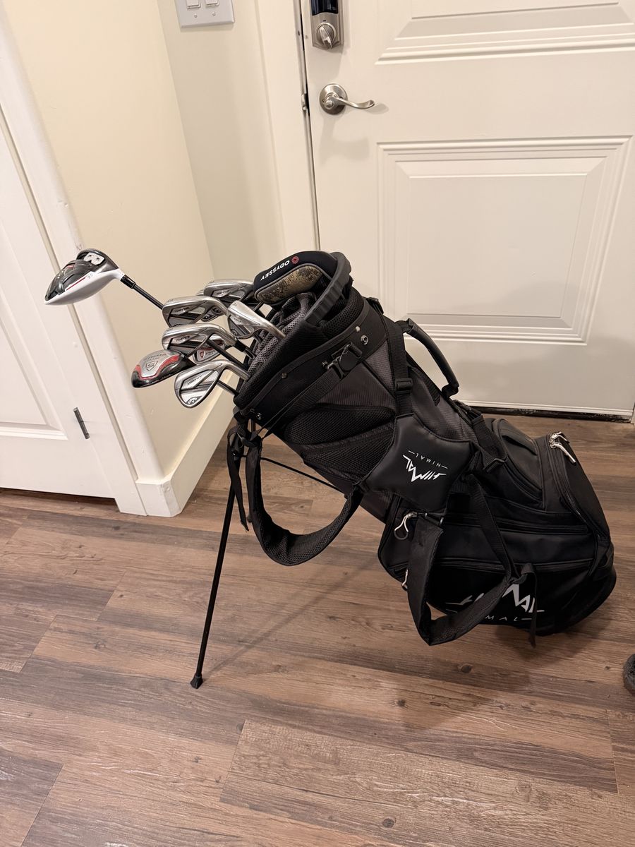 Callaway Maverick irons/TaylorMade R15 Driver/White Smoke Putter/Brand new Himal golf bag