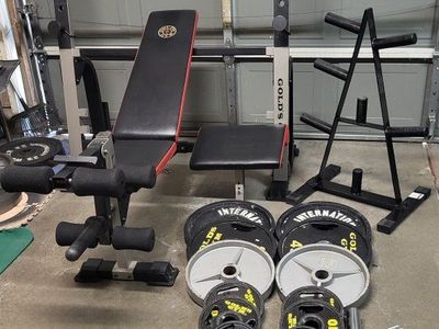 Bench and 310 pounds of weights