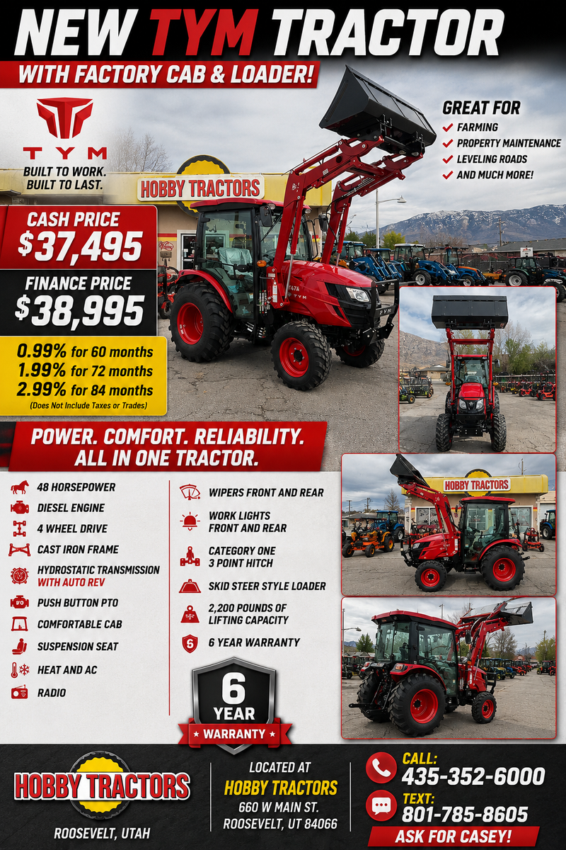 NEW 474 TRACTOR, LOADER & CAB PACKAGE – READY TO WORK!
