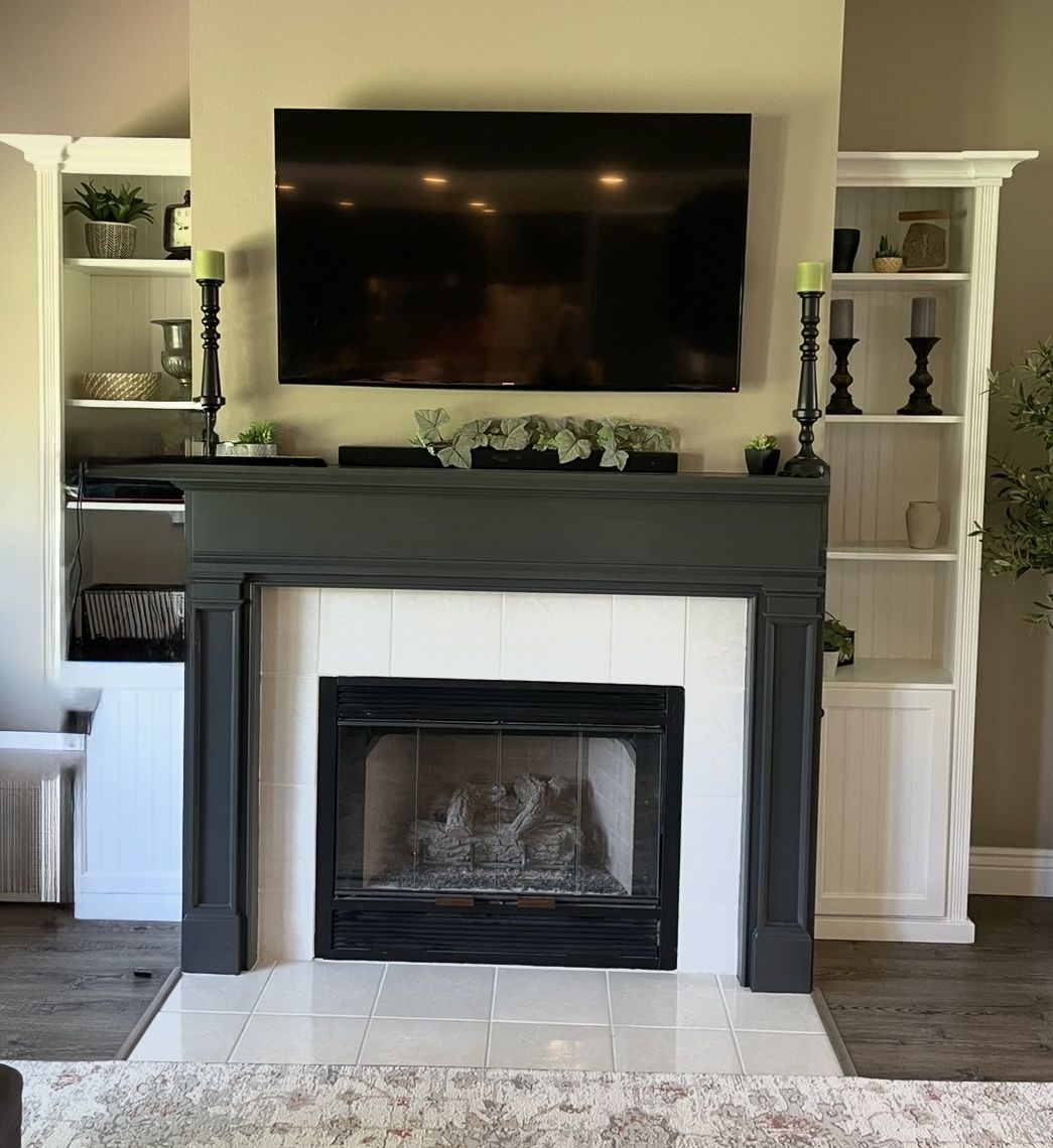 2 Tall White Side Shelves