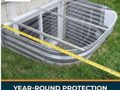 New - Clear Polycarbonate Large Egress Window Well Cover Sloped 59"W x 38" L