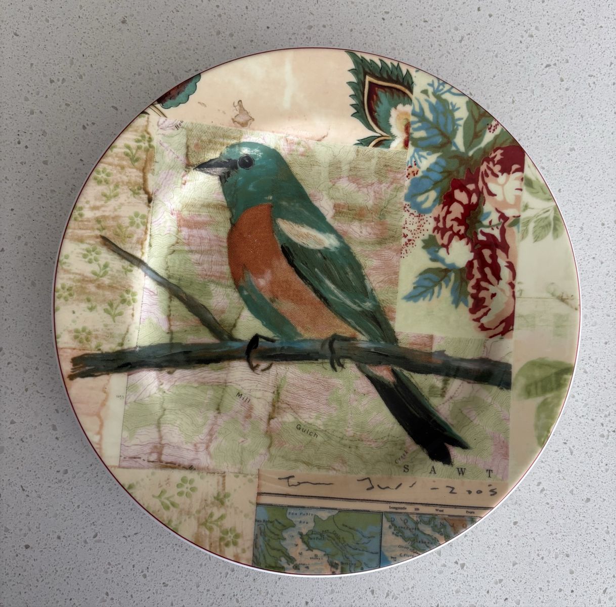 Anthropologie 8" Decorative Bird Plate
