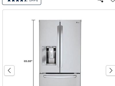 LG 24.2 cu ft French Door Refrigerator-33 Inch