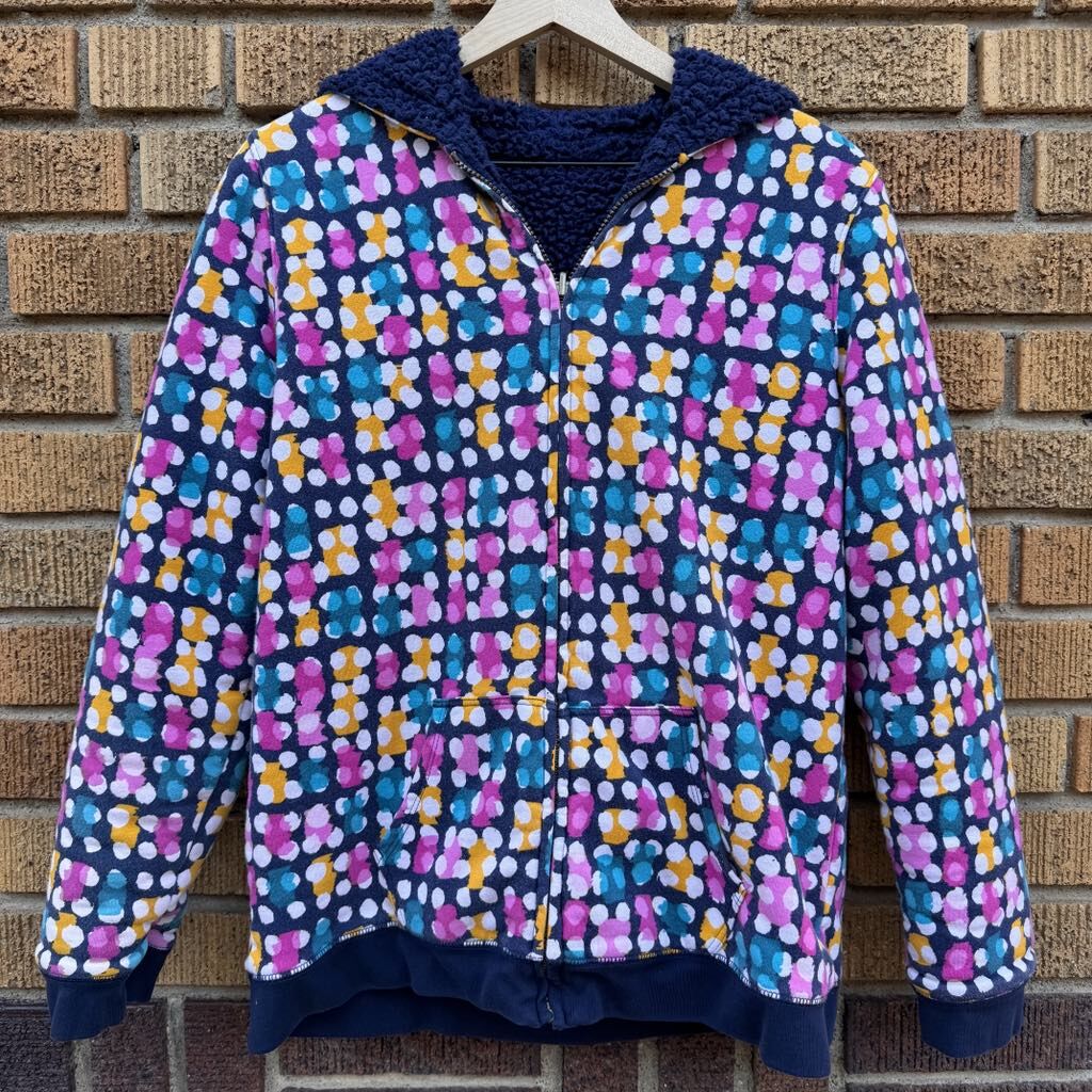 EDDIE BAUER Reversible Sherpa Fleece Jacket Hoodie - Girls Large (14-16)