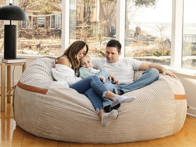Big Joe Fuf 8Ft Giant Foam Bean Bag Chair, Oversized Couch