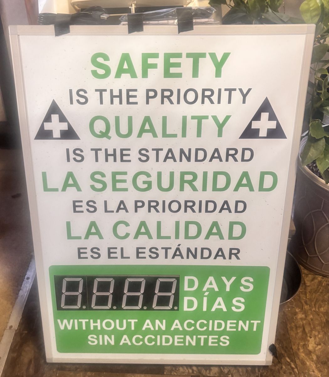 Safety Is The Priority Digital Days Without An Accident Sign Board with Remote