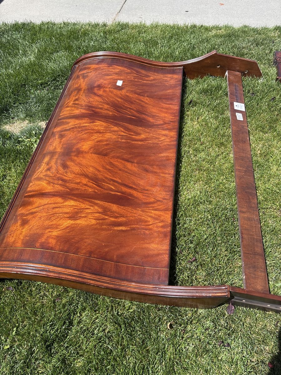 Mahogany Queen bed frame.