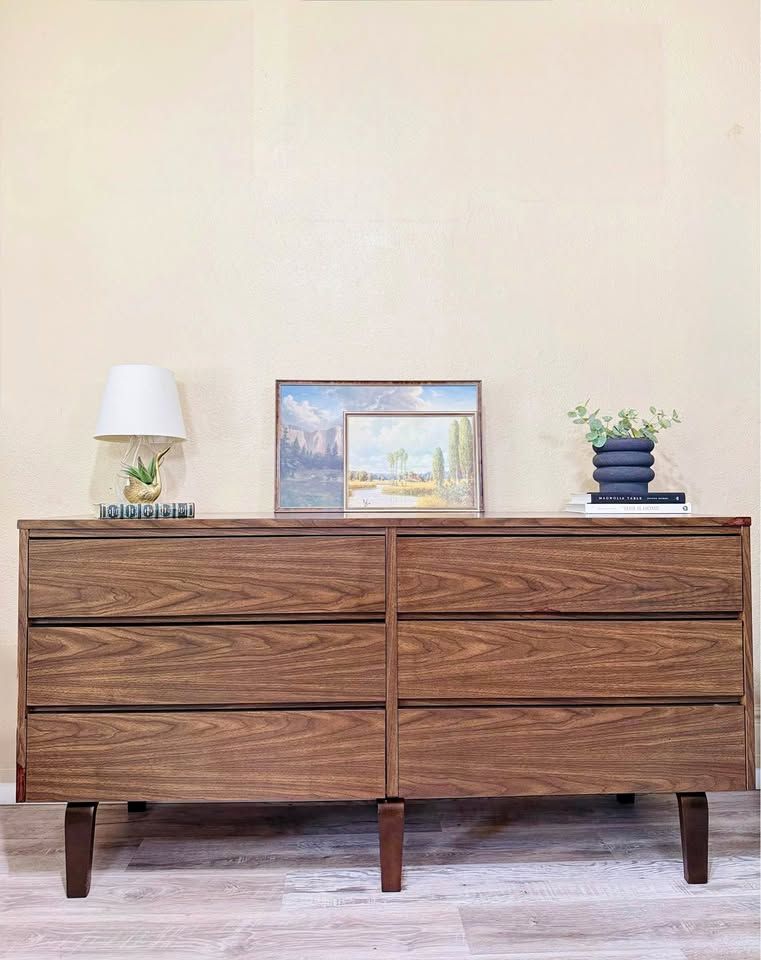 Vintage THONET Contract Furniture Mid Century Modern Walnut 6 Drawer Dresser