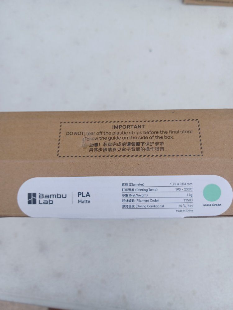 Bambu Lab PLA Matte Grass Green 1.75mm 1kg 3D Printer Filament