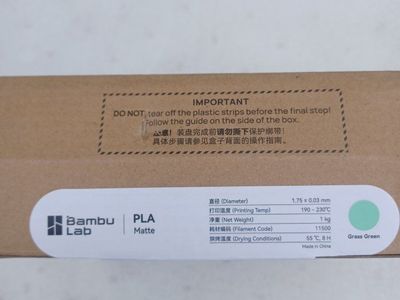 Bambu Lab PLA Matte Grass Green 1.75mm 1kg 3D Printer Filament
