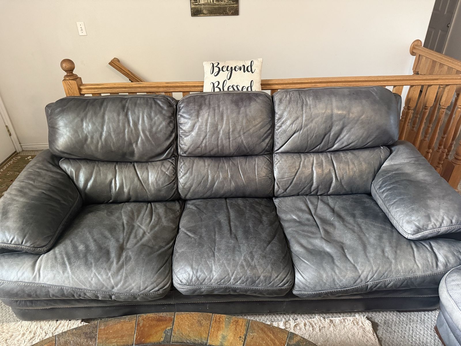 Leather couch set