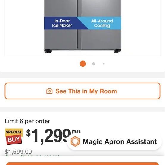 New scratch and dent Samsung 27.4 cu. ft. Standard Depth Side-by-Side Refrigerator in Stainless Steel External Water& Ice Dispen