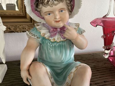 Piano Baby Bisque/Porcelain Doll – Hand Painted -1950’s