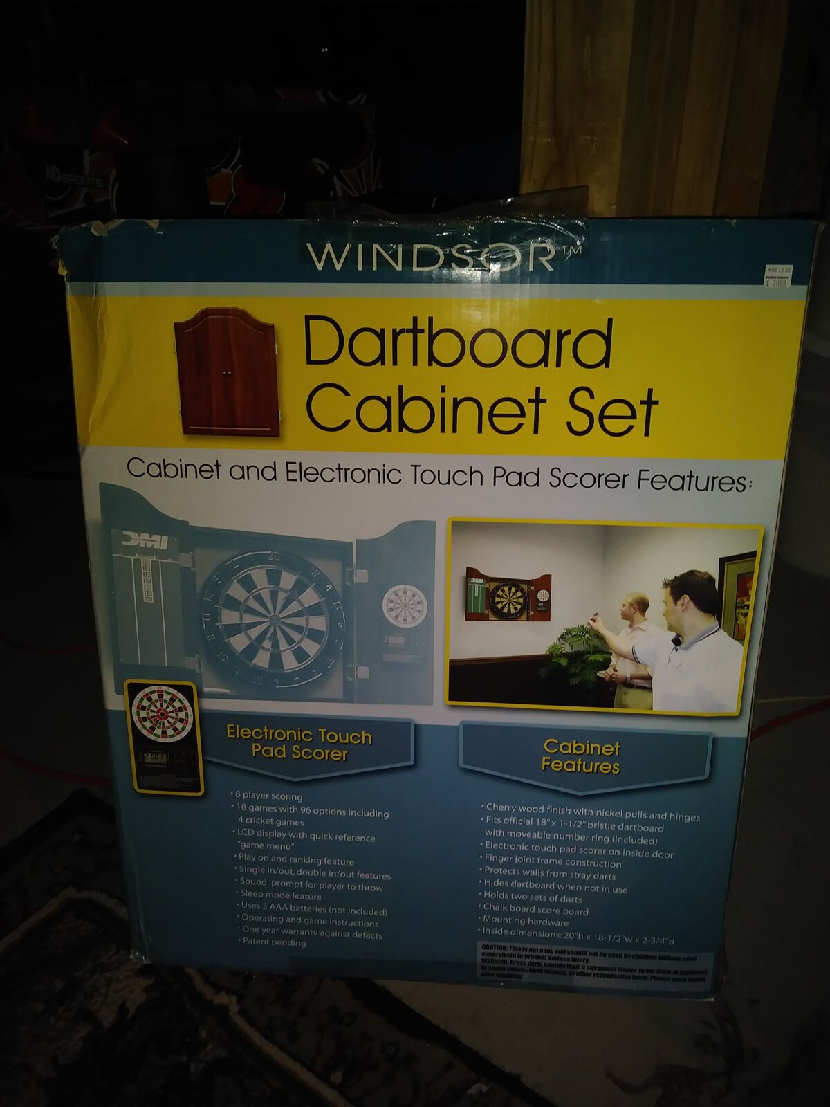 Dart board cabinet set