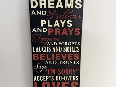 Our Family Inspirational Black & Red Wall Decor Plaque Sign - Family Rules and Values Art