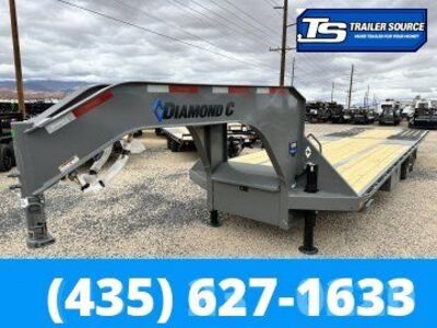 8.5x32 Diamond C FMAX-HDT 212 Gooseneck Hydraulic Dovetail Equipment Trailer - 25.9K GVWR - HDSS Suspension, Hydraulic Jack(s)