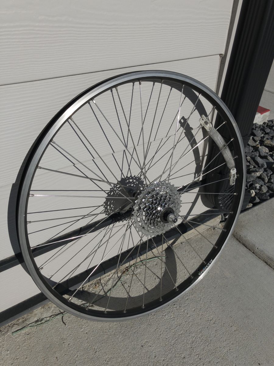 used 26" handmade rear wheel 135mm /26mm rim (outside dimension)