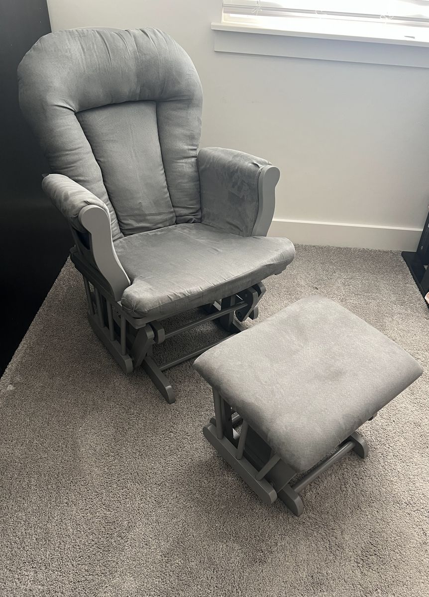 Gray Glider Rocker with Ottoman - Child Craft