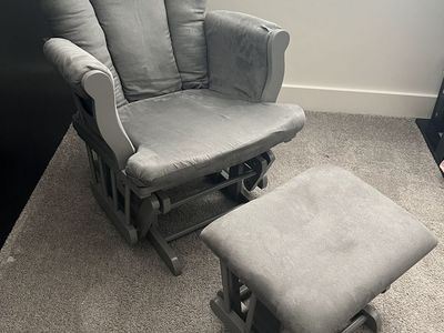 Gray Glider Rocker with Ottoman - Child Craft