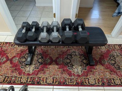 Set of Dumbbells 10 -30 and Bench