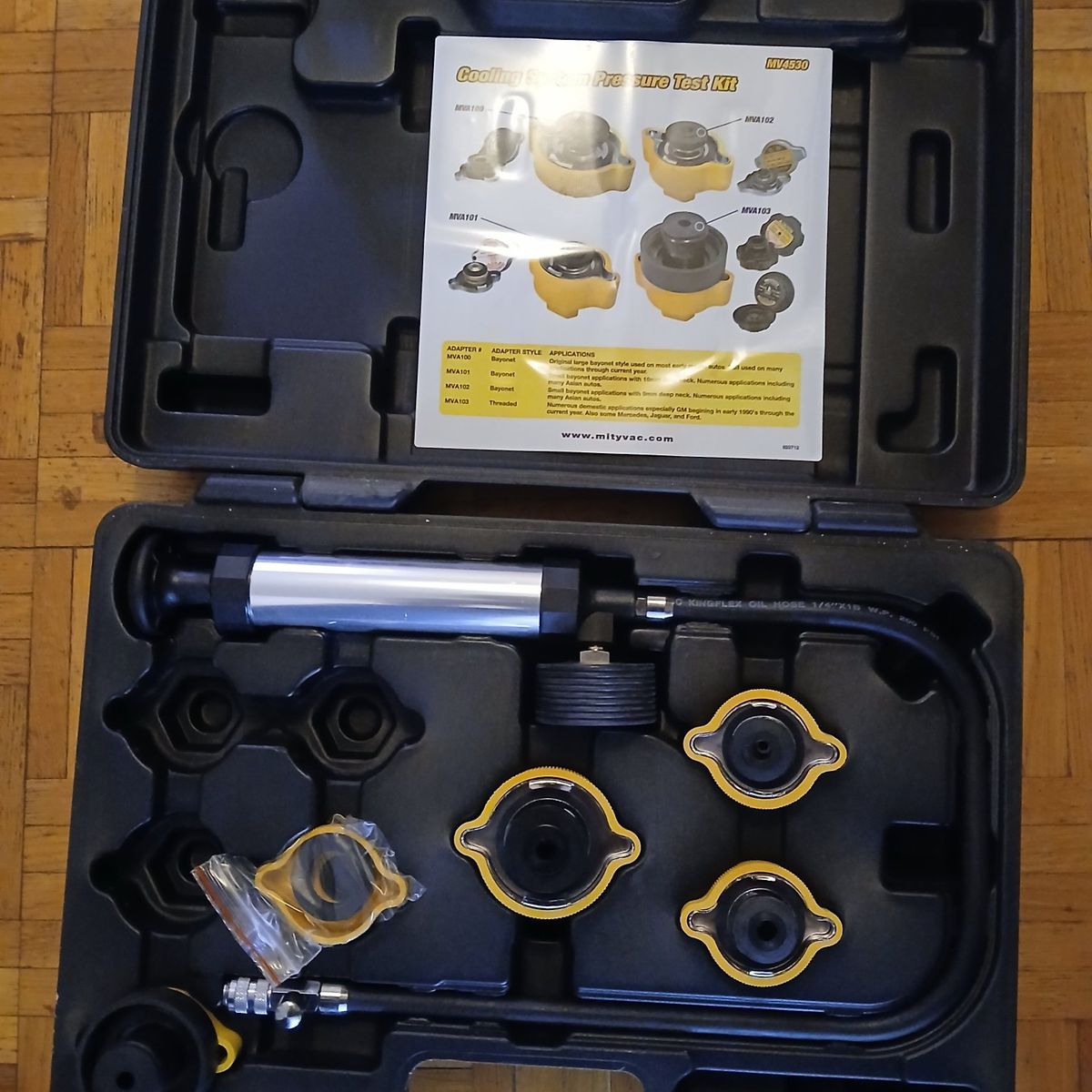 cooling system pressure test kit