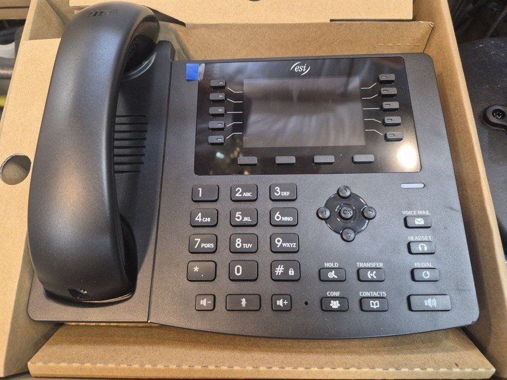 ESI Office IP Desk Phone with Handset, Stand, and Cables
