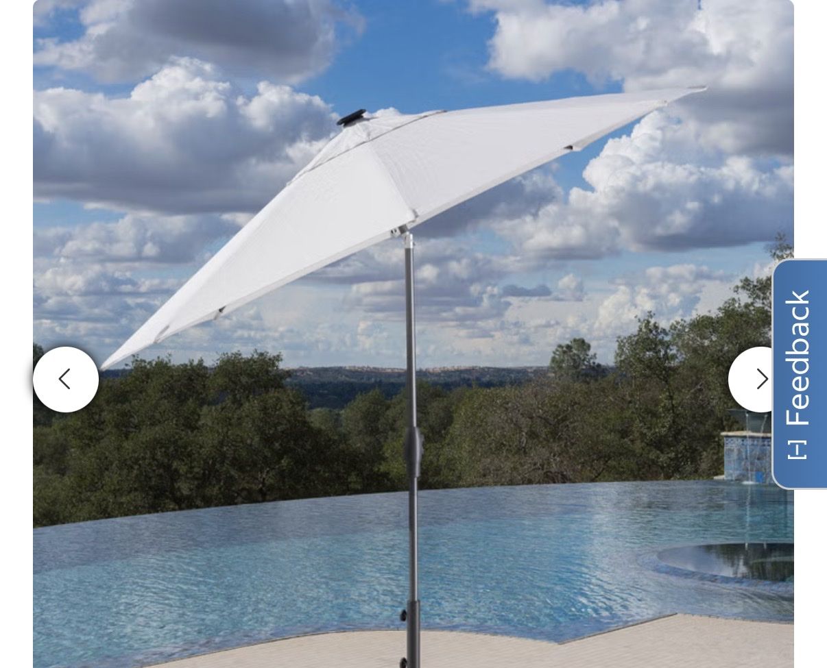Outdoor Patio Umbrella - White Square, Weather-Resistant