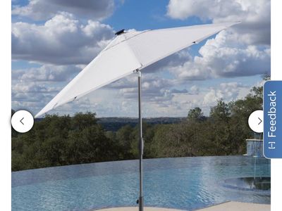 Outdoor Patio Umbrella - White Square, Weather-Resistant