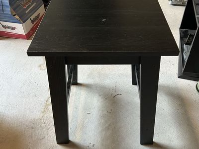 Black Wooden End Table - Square Side Table with Modern Design