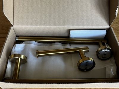 Gold Bathroom Hardware Set - Towel Bar & Holders