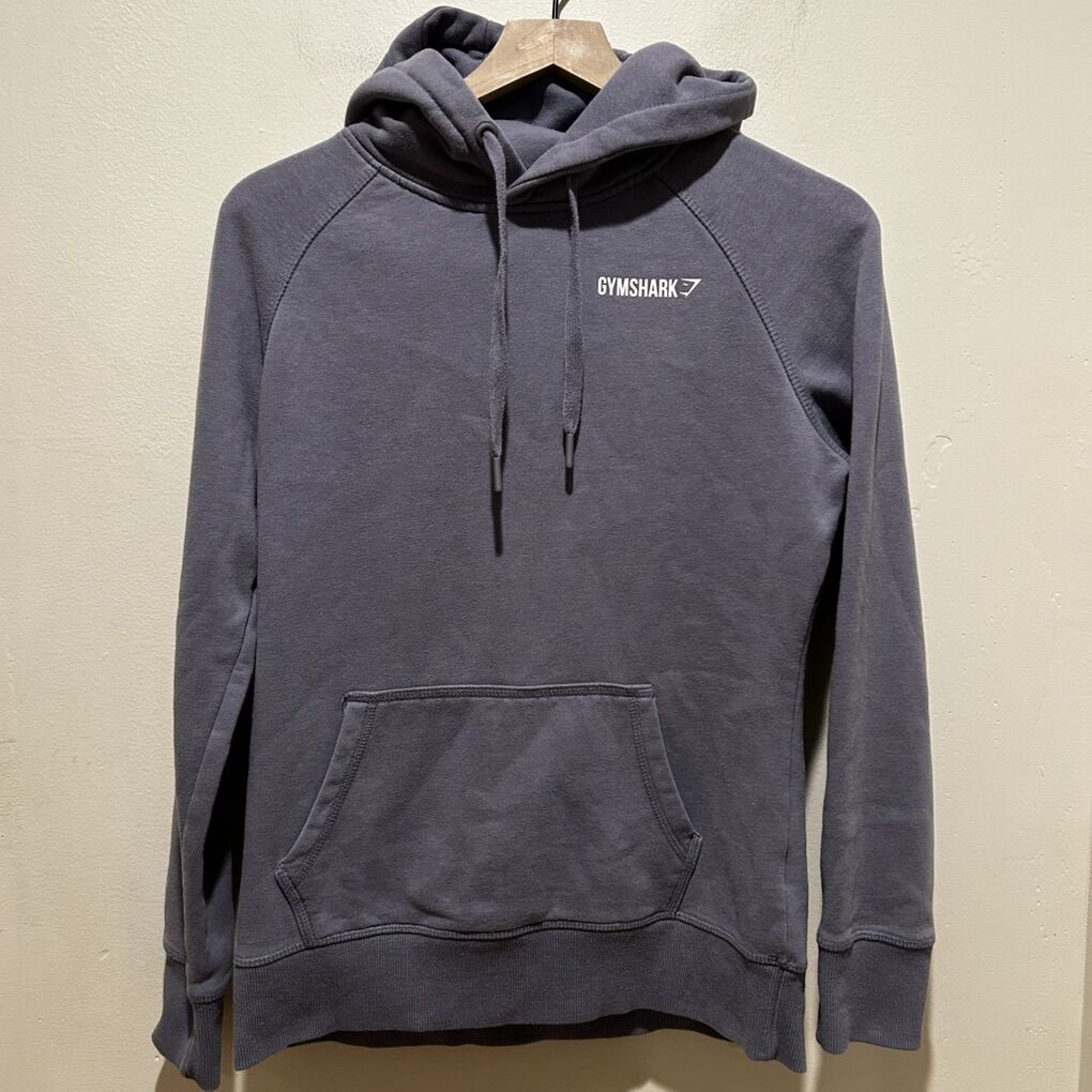 Gymshark Crest Hoodie Sweatshirt Steel Blue Gray