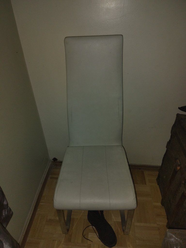 Modern Gray Faux Leather Dining Chair with Chrome Legs - Sleek & Durable