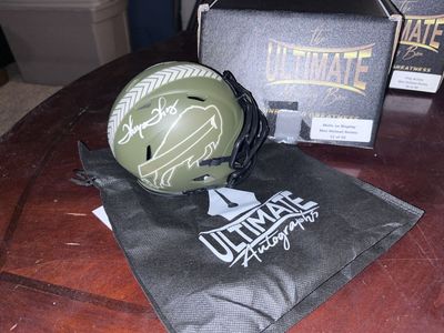 The Ultimate Box Thurman Thomas NFL Buffalo Bills Mini Helmet Autographed Series