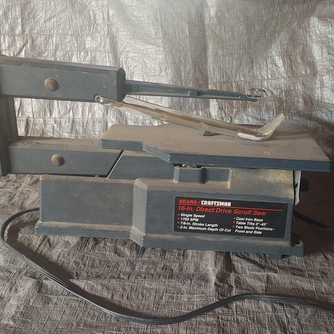 16-in 16" Craftsman Sears direct Drive scroll saw
