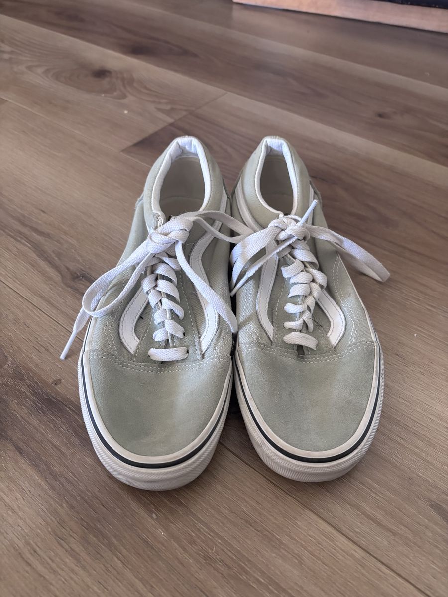Vans Old Skool Green Suede Canvas Sneakers - Men's 6.5 / Women's 8.0 - Classic Skate Shoes