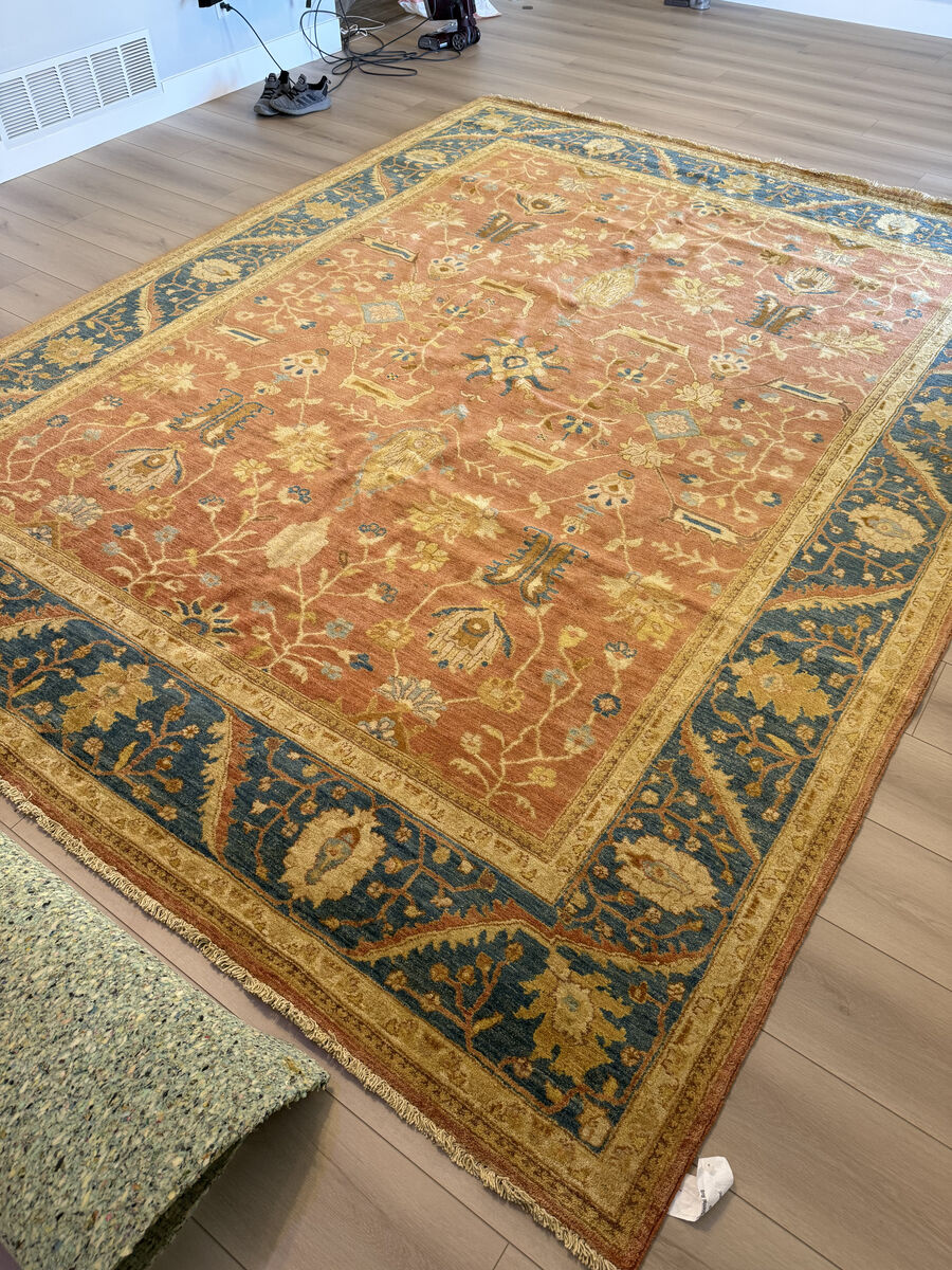 Contemporary hand woven oriental rug 9x12