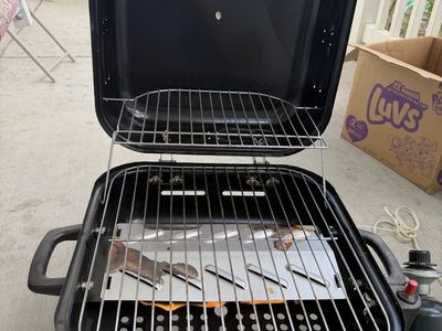 Portable Gas Grill Black Tabletop BBQ
