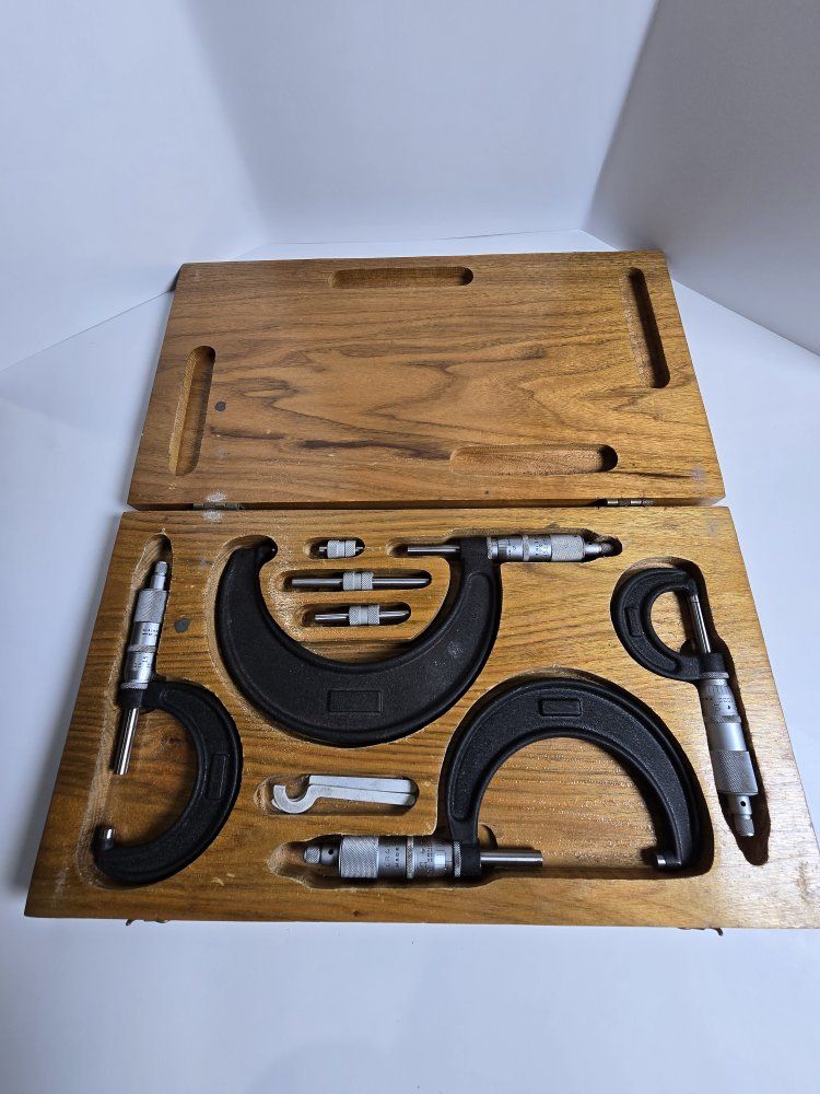 Vintage Scherr-Tumico 0-4" Micrometer Set (4pc) with Case - Made in USA