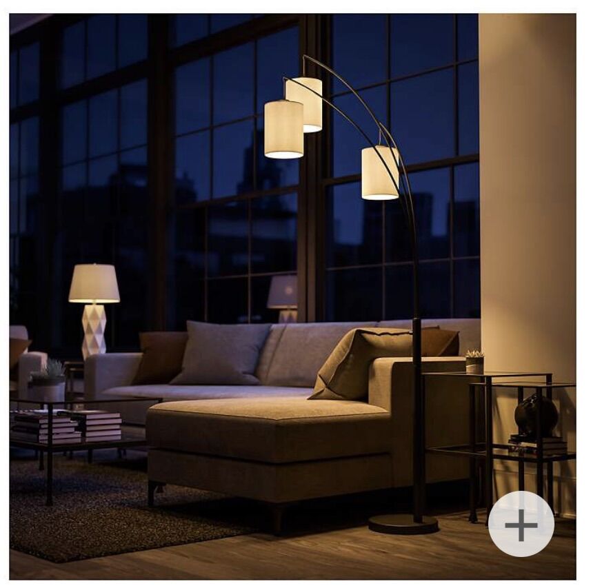 84 Black 3 - Light Floor Lamp