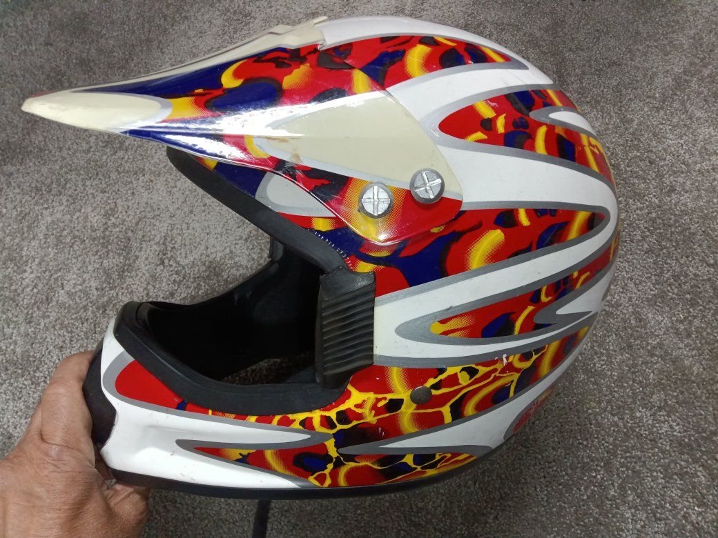 XL Motocross Motorcycle Helmet & Goggles Nice!