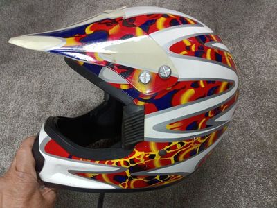 XL Motocross Motorcycle Helmet & Goggles Nice!