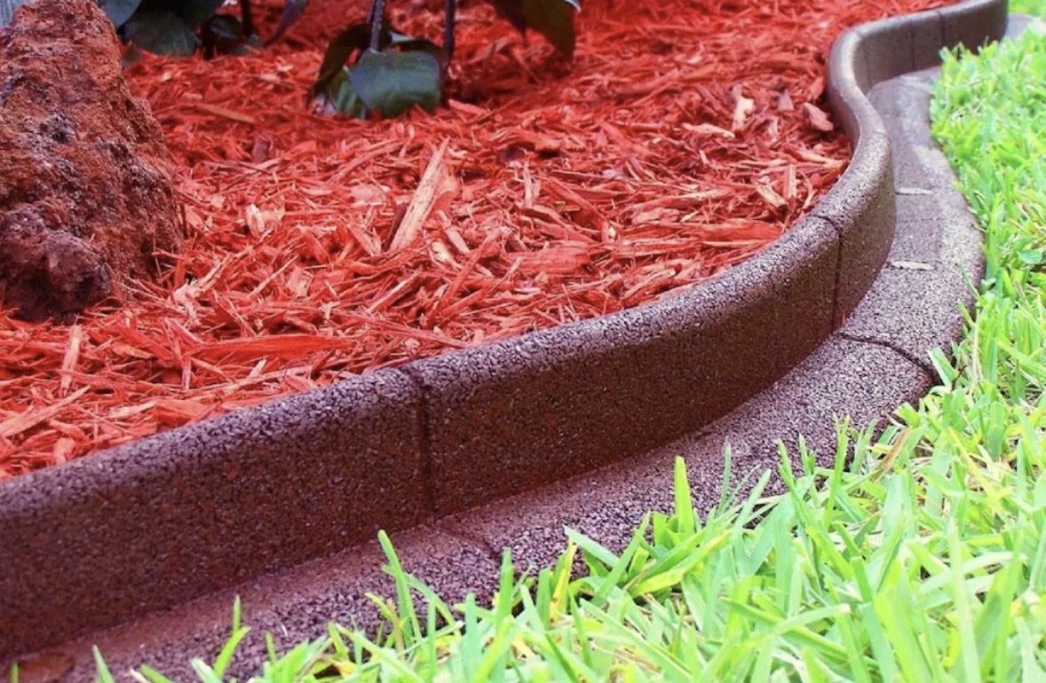 Set of six- four foot Rubber Ecoborder for Landscaping
