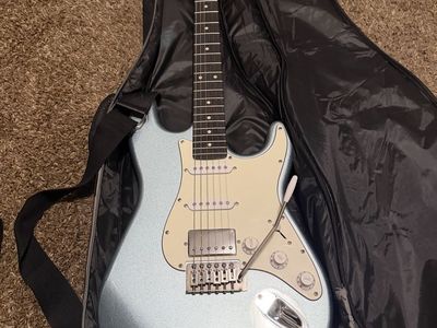 Donner Electric Guitar Metallic Blue HSS with Gig Bag and Accessories