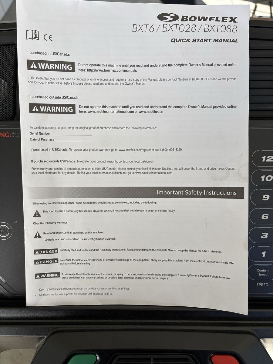 Bowflex BXT6 Treadmill with Comfort Tech Deck Suspension