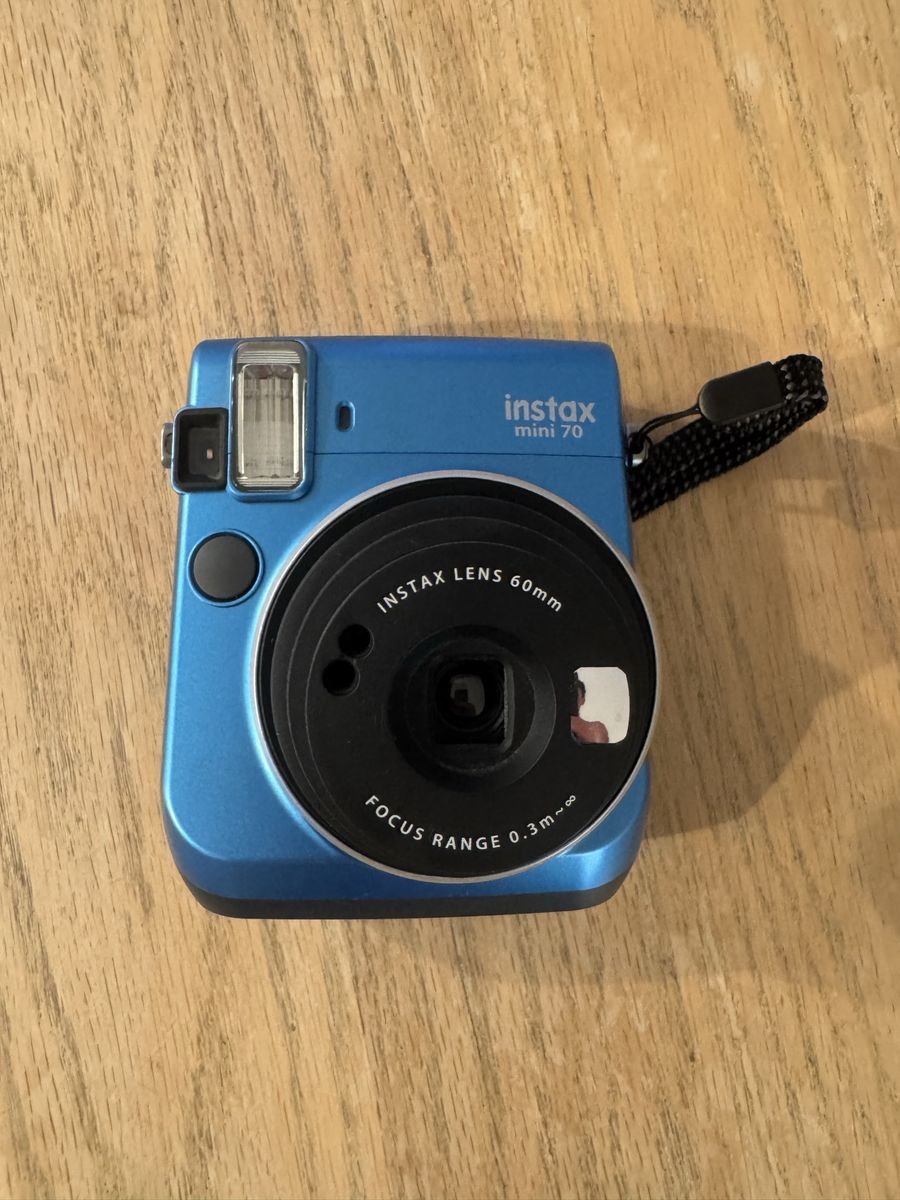 Fujifilm Instax Mini 70 Instant Camera - Blue, 60mm Lens, Focus Range 0.3m-∞
