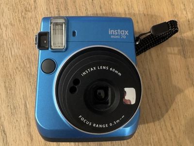 Fujifilm Instax Mini 70 Instant Camera - Blue, 60mm Lens, Focus Range 0.3m-∞