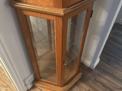 Light oak curio cabinet for sale
