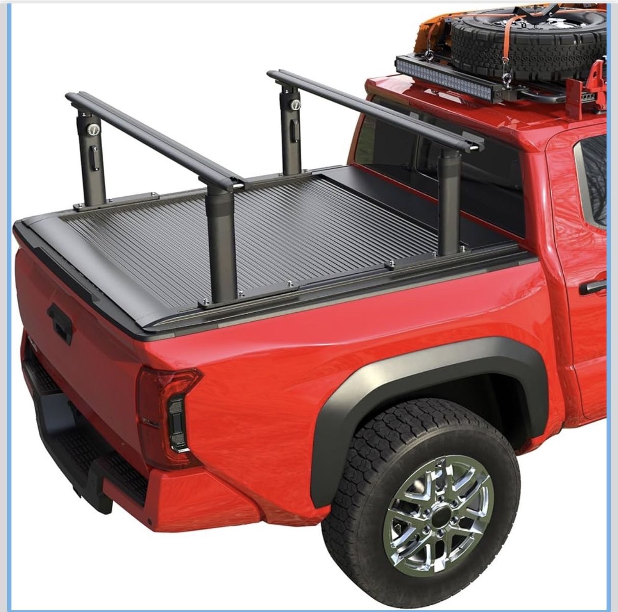 Adjustable Truck Bed Rack for Retractable Tonneau Cover w/ Rails T-slot rails- Fits Tacoma/Gladiator 2005-2026
