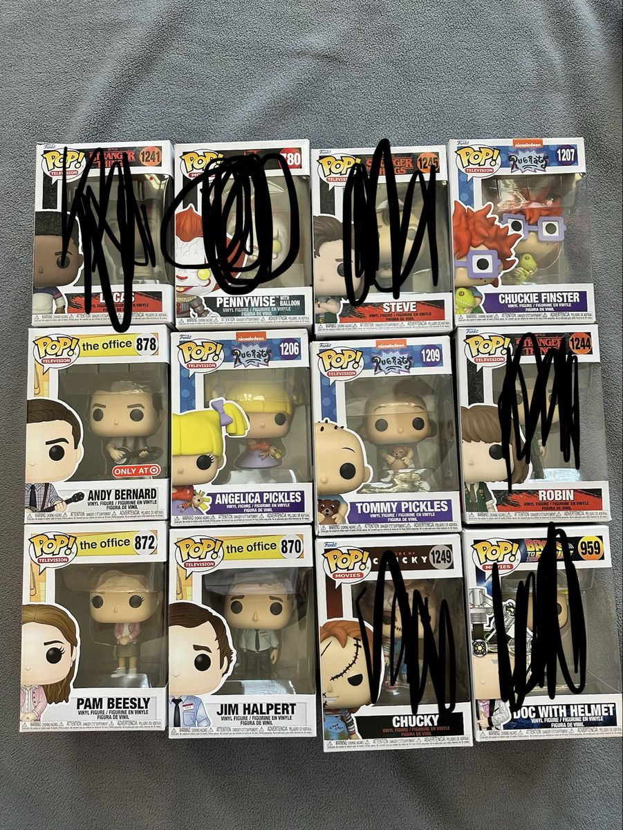Funko POP! Huge Lot: The Office, Stranger Things, Rugrats, IT, Chucky, Back to the Future - 12 New in Box